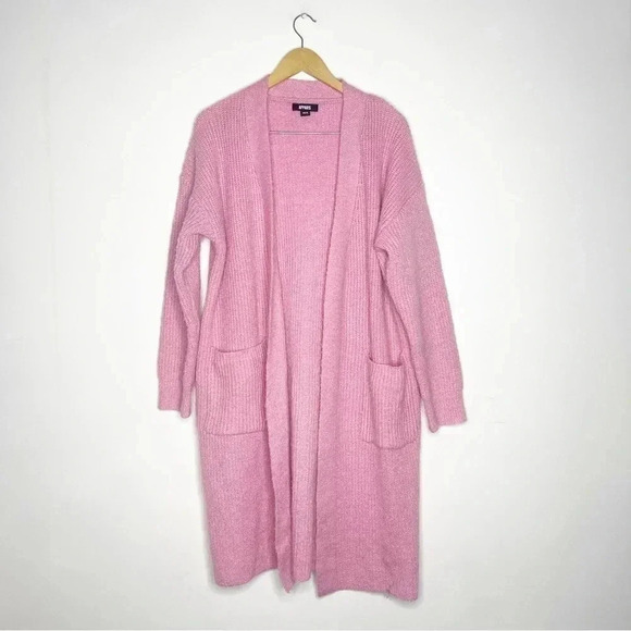 Apparis Pink Duster Joey Cardigan Baby Pink Sweater Pockets Size XS Small - Picture 2 of 6